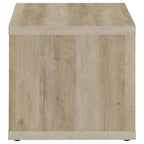 Side End Table, Square Cube Design Shelf, 23 Inch Light Brown