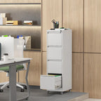 Versatile Locking Metal File Cabinet with Wheels for Home and Office Use