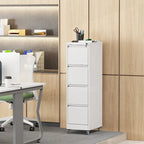 Versatile Locking Metal File Cabinet with Wheels for Home and Office Use