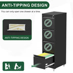 Versatile Locking Metal File Cabinet with Wheels for Home and Office Use