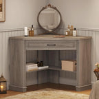 Small Corner Desk Triangle Computer Desk Drawer Storage Shelves
