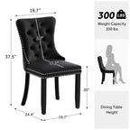 Solid Wood Velvet Upholstered Dining Chair Set of 4