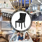 Solid Wood Velvet Upholstered Dining Chair Set of 4