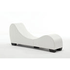 Modern Faux Leather Curved Yoga Chaise Lounge - 13.78 x 62.20 x 25.79
