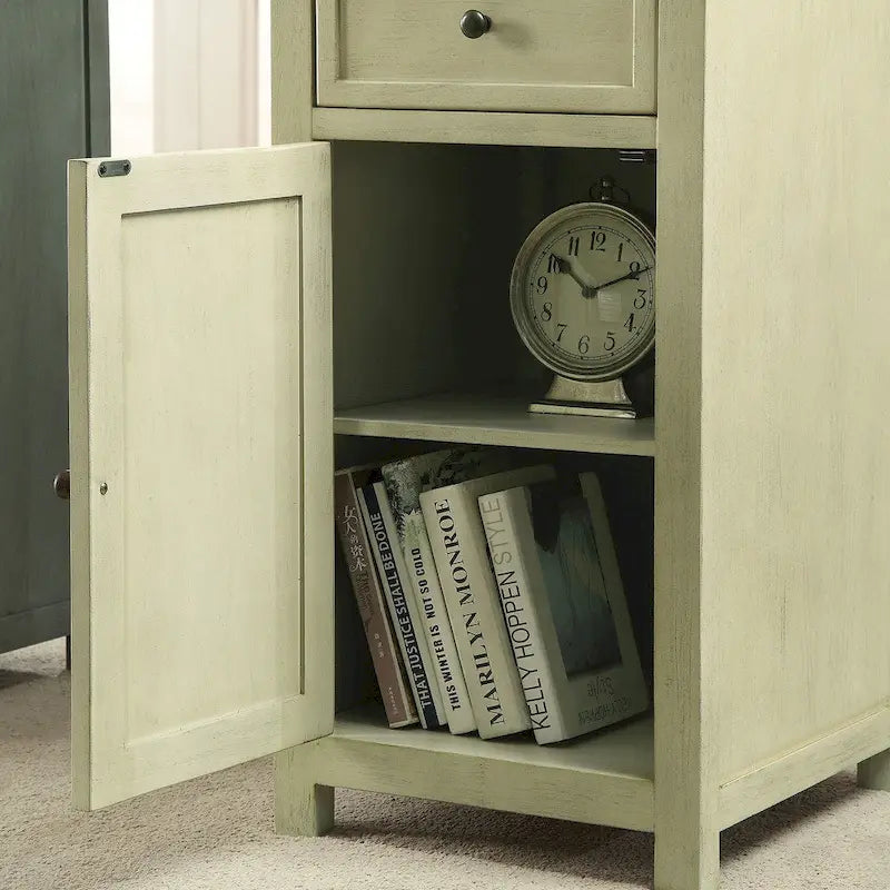 Vintage 18-inch Solid Wood 1-Drawer Side Table