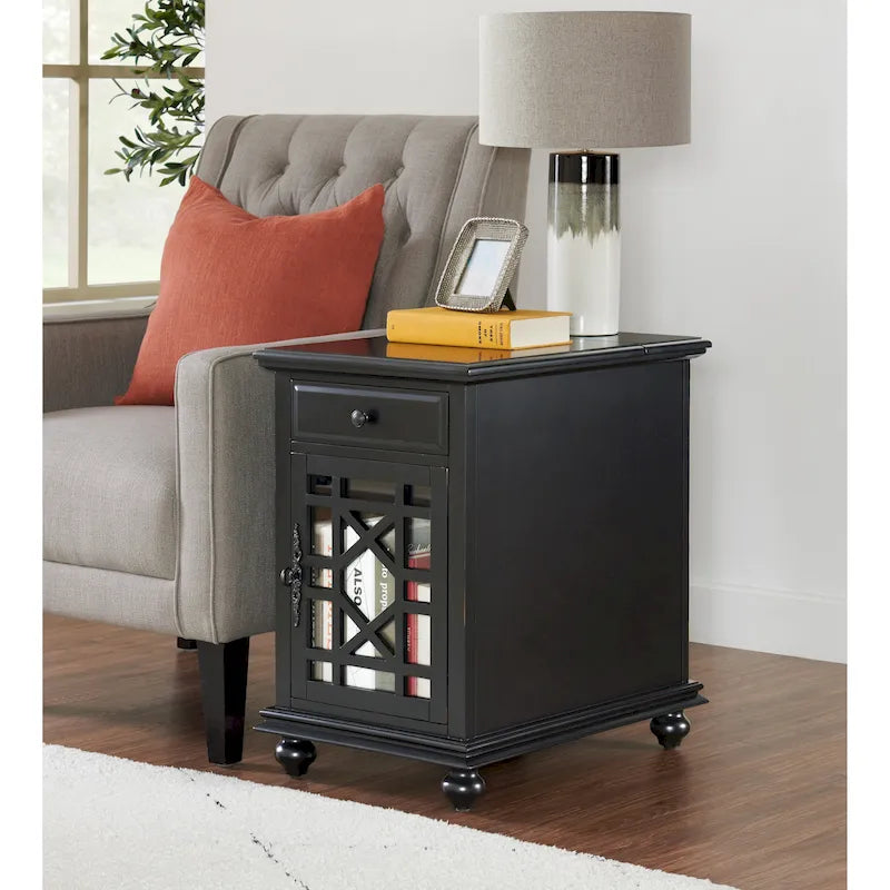 Elegant Chairside Table with Power