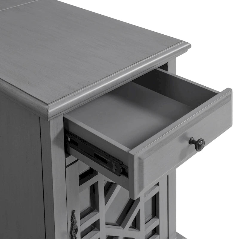 Elegant Chairside Table with Power