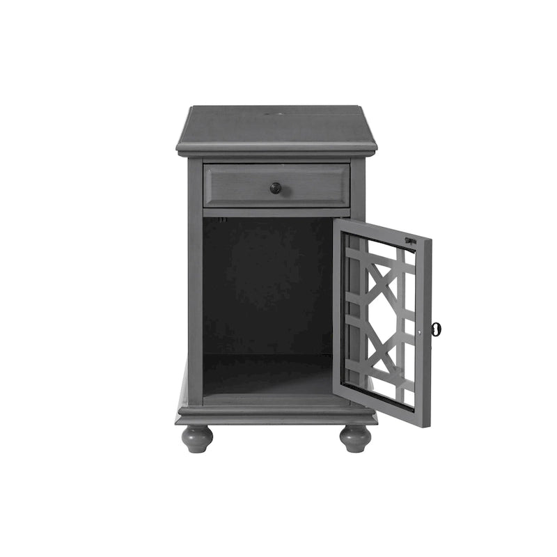 Elegant Chairside Table with Power