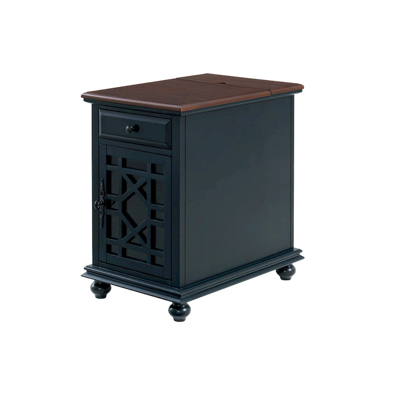 Elegant Chairside Table with Power