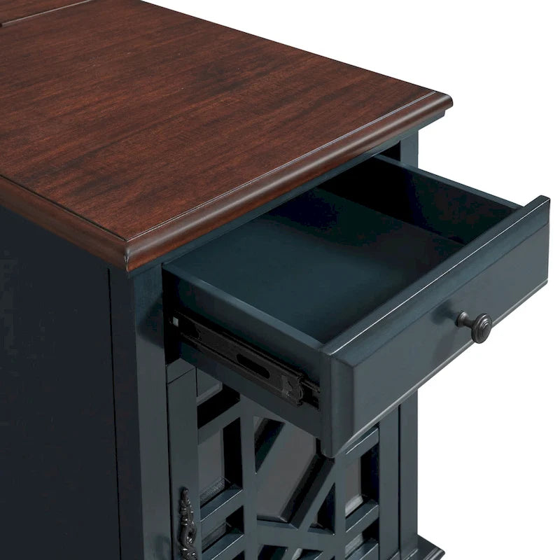 Elegant Chairside Table with Power