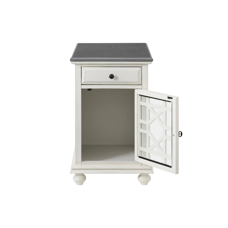 Elegant Chairside Table with Power
