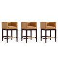 Dark Walnut Wood Counter Height Bar Stool