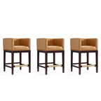 Dark Walnut Wood Counter Height Bar Stool