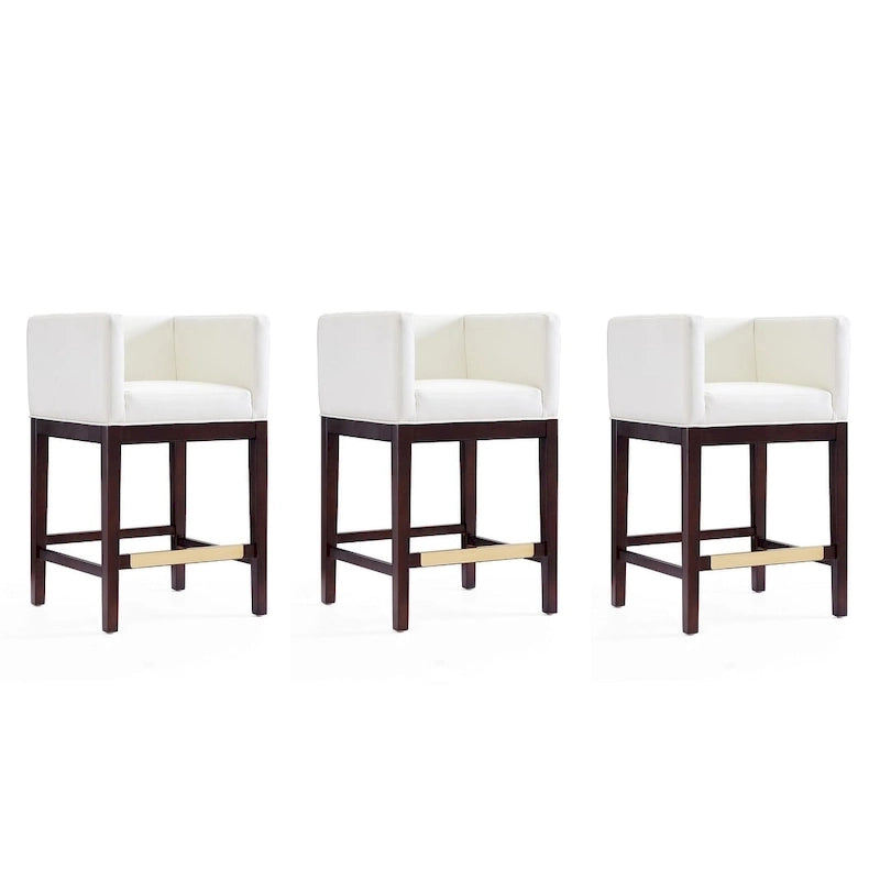 Dark Walnut Wood Counter Height Bar Stool