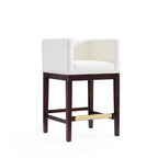 Dark Walnut Wood Counter Height Bar Stool
