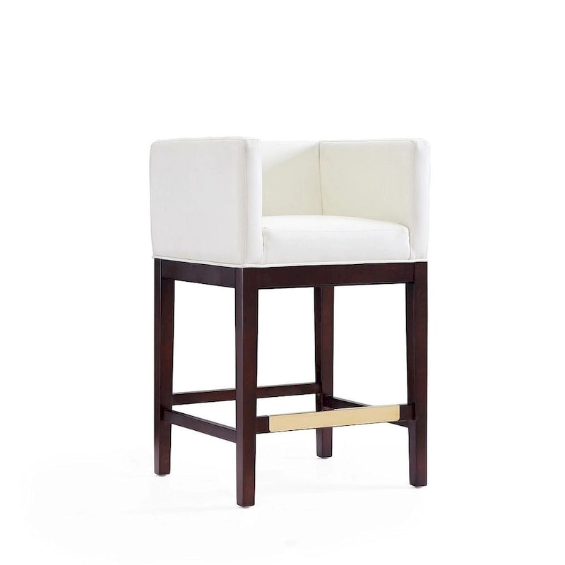 Dark Walnut Wood Counter Height Bar Stool