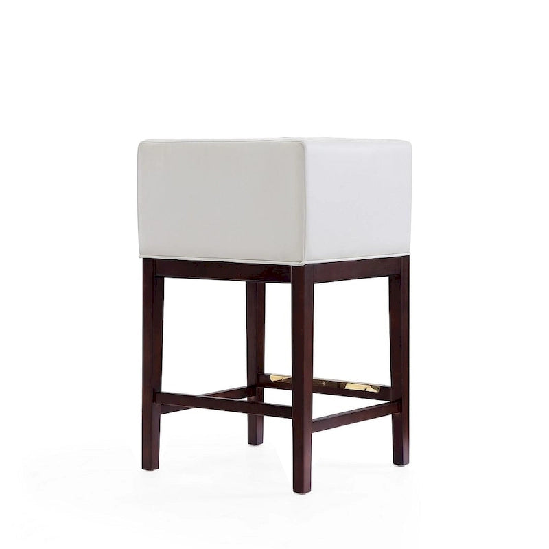 Dark Walnut Wood Counter Height Bar Stool