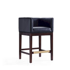 Dark Walnut Wood Counter Height Bar Stool