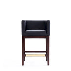 Dark Walnut Wood Counter Height Bar Stool