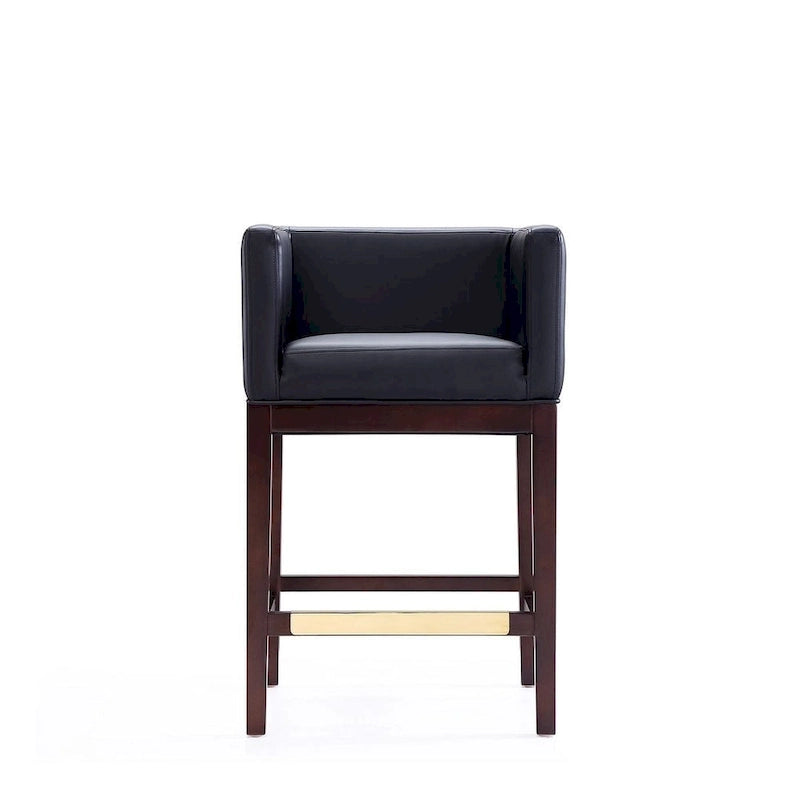 Dark Walnut Wood Counter Height Bar Stool
