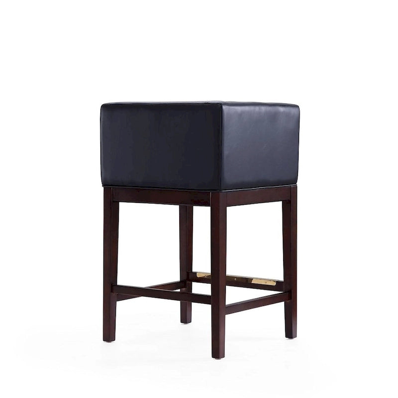Dark Walnut Wood Counter Height Bar Stool
