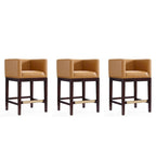 Dark Walnut Wood Counter Height Bar Stool