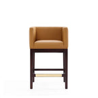 Dark Walnut Wood Counter Height Bar Stool
