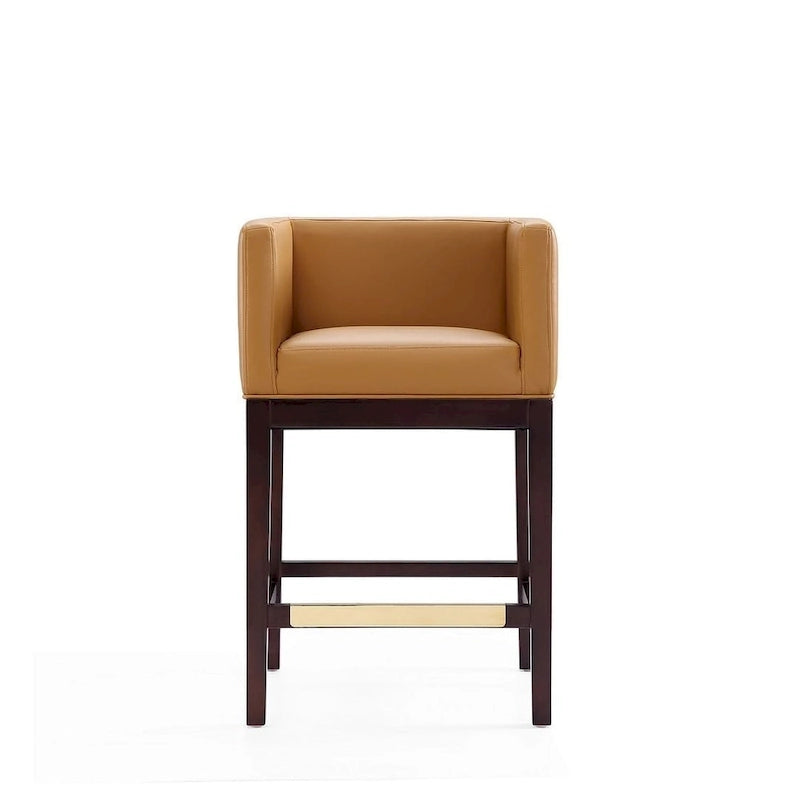 Dark Walnut Wood Counter Height Bar Stool
