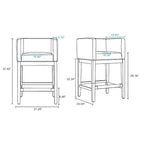 Dark Walnut Wood Counter Height Bar Stool