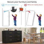 6 Drawer Dresser for Bedroom,Chest of Dressers,Modern Wooden Dresser Chest with Golden Handles