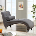 Upholstered Chaise Lounge Indoor Chaise Lounge Chair with Pillow