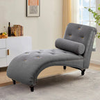 Upholstered Chaise Lounge Indoor Chaise Lounge Chair with Pillow