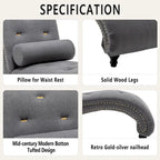 Upholstered Chaise Lounge Indoor Chaise Lounge Chair with Pillow