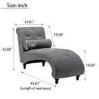 Upholstered Chaise Lounge Indoor Chaise Lounge Chair with Pillow