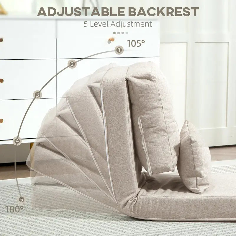 Convertible Flip Folding Upholstered Chair, Floor Lazy Sofa Bed