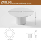 Solid Wood 60 Round Dining Table for 6 People Nordic style - 60*30