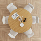 Solid Wood 60 Round Dining Table for 6 People Nordic style - 60*30