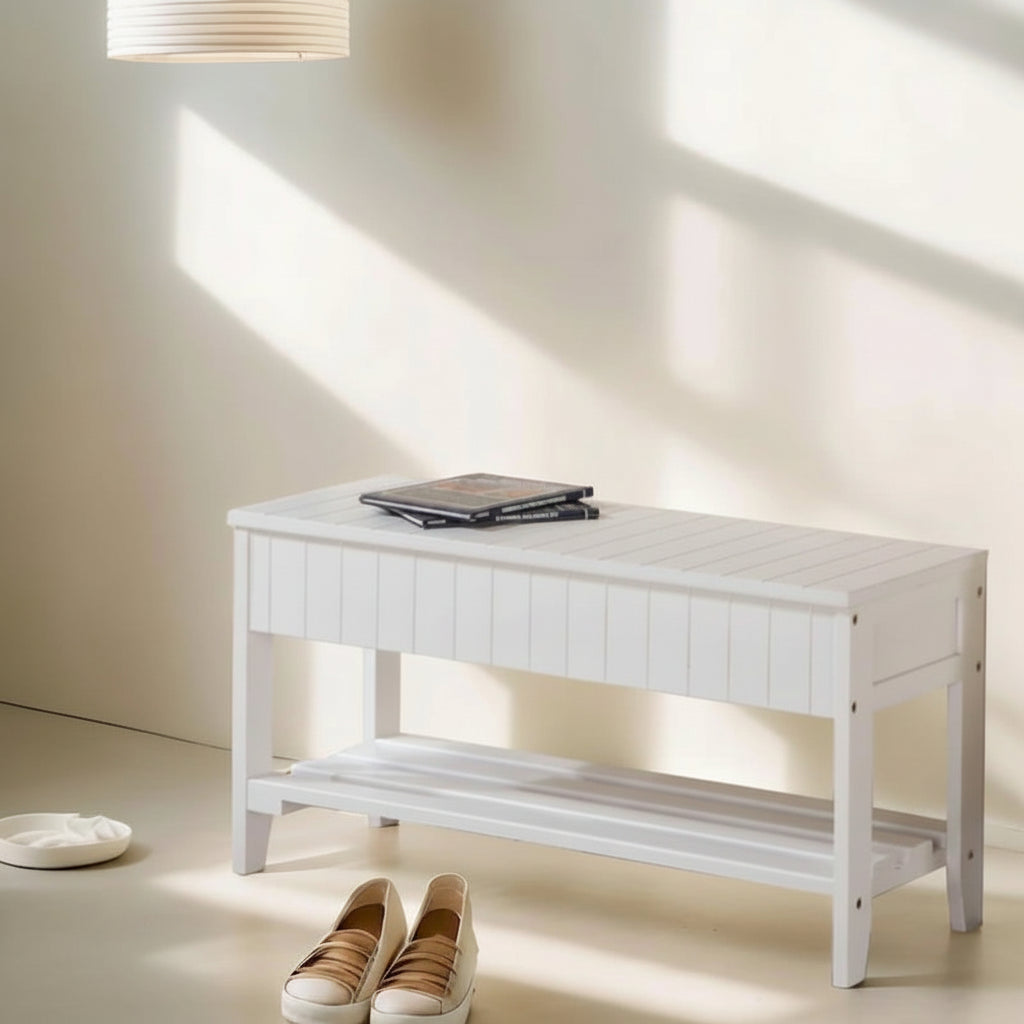The Gray Barn Waggoner Solid Wood Shoe Bench with Storage