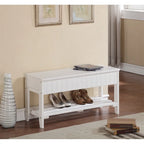 Solid Wood Shoe Bench with Storage