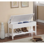 Solid Wood Shoe Bench with Storage