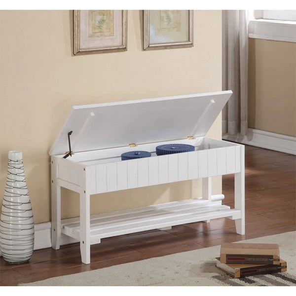 Solid Wood Shoe Bench with Storage