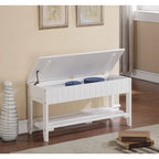 Solid Wood Shoe Bench with Storage