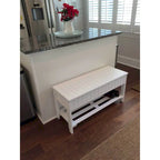 Solid Wood Shoe Bench with Storage