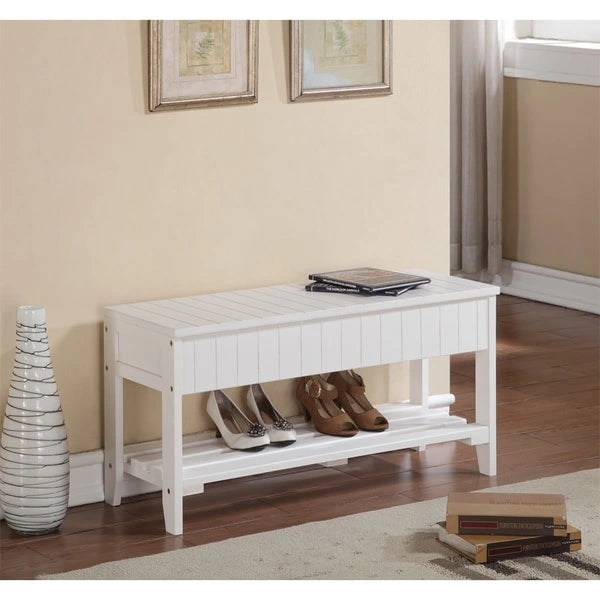 Solid Wood Shoe Bench with Storage