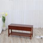 Solid Wood Shoe Bench with Storage