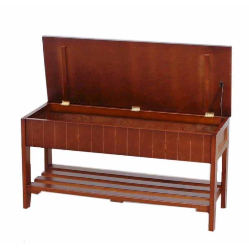 Solid Wood Shoe Bench with Storage