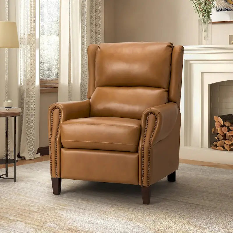 Alicia 32.68 Wide Genuine Leather Manual Recliner