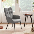 High-back Button Tufted Wingback Accent Chair