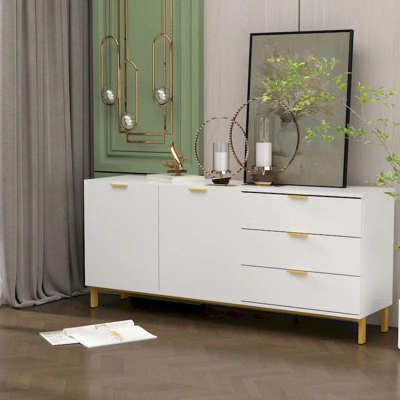 2 Door Large Storage Cabinet 3 Drawer TV Cabinet Buffet Sideboard