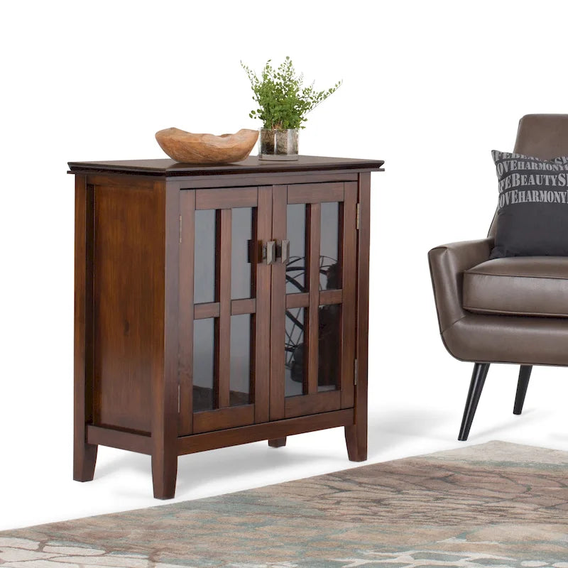 SOLID WOOD 30 inch Wide Low Storage Cabinet - 30w x 14d x 31 h